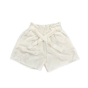 White Paper Bag Shorts with Belt